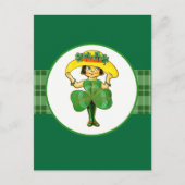 Vintag Little Irish Girl St. Patrick's Day Postkarte (Vorderseite)