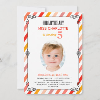 Vintag Little Lady Geburtstagsparty Foto laden ein Einladung