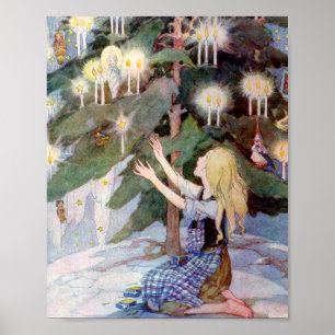 Vintag Little Matchgirl Illustration Poster
