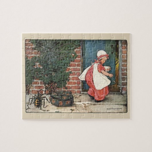 Vintag Little Miss Muffet Spider Kinderzimmer Rhym Puzzle (Horizontal)