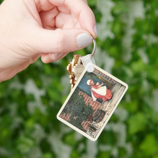 Vintag Little Miss Muffet Spider Kinderzimmer Rhym Schlüsselanhänger (Hand)