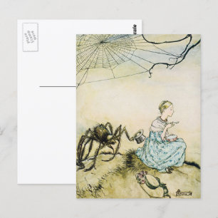 Vintag Little Miss Muffet von Arthur Rackham Postkarte