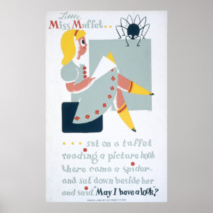 Vintag Little Miss Muffet WPA Poster lesen