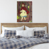 Vintag Little Red Riding Kapuzinerkunst Leinwanddruck (Insitu (Schlafzimmer))