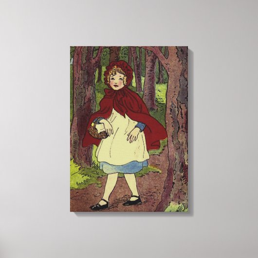 Vintag Little Red Riding Kapuzinerkunst Leinwanddruck (Vorderseite)
