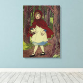 Vintag Little Red Riding Kapuzinerkunst Leinwanddruck (Insitu (Holzboden))