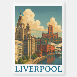 Vintag Liverpool England Reisen Stadt Ansicht Magnet