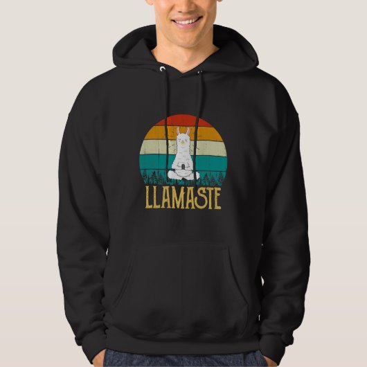 Vintag Llama Do Yoga Hoodie (Vorderseite)