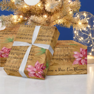 Vintag Lo, wie eine Rose E'er blühen Weihnachten Geschenkpapier
