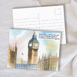 Vintag London big ben Watercolor Postkarte