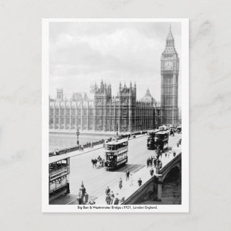 Vintag London, Big Ben, Westminster Bridge Postkarte