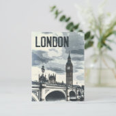 Vintag London England Retro Europe Travel Art Postkarte (Stehend Vorderseite)