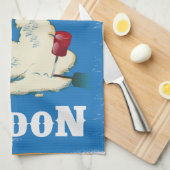 Vintag London, England Travel Poster Geschirrtuch (Viertel Falte)