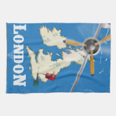 Vintag London, England Travel Poster Geschirrtuch (Horizontal)