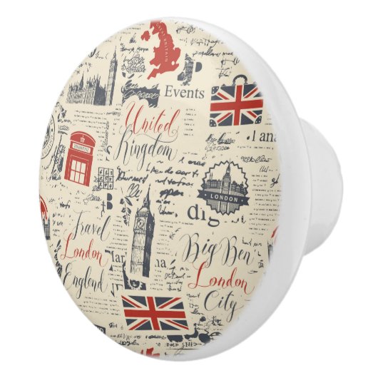 Vintag London Knob Keramikknauf (Rechts)