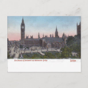 Vintag London, Palast von Westminster vor 1904 Postkarte