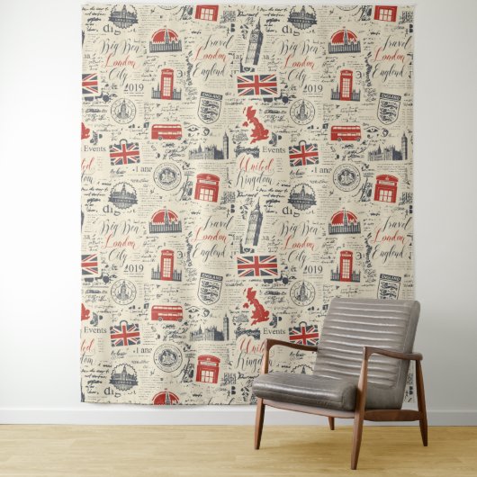 Vintag London Tapestry Wandteppich (Beispiel)