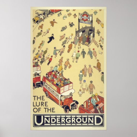 Vintag London The Lure of the Untergrund Poster (Vorne)