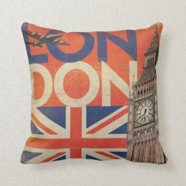 Vintag London Throw Pillow Kissen