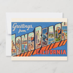 Vintag Long Beach CA Postkarte
