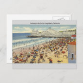 Vintag Long Beach California Postcard Postkarte (Vorne/Hinten)