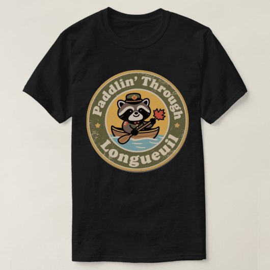 Vintag Longueuil Quebec Kanufahrer T-Shirt (Design vorne)