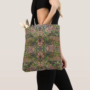Vintag Look Abstrakte Coleus Blätter Tote Tasche