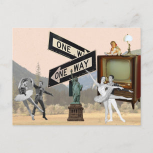Vintag Look American Collage Postkarte