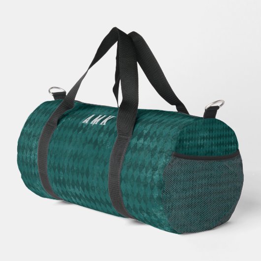 Vintag Look Aquamarin Harlequin Monogram Duffle Bag (Rechte Ecke)