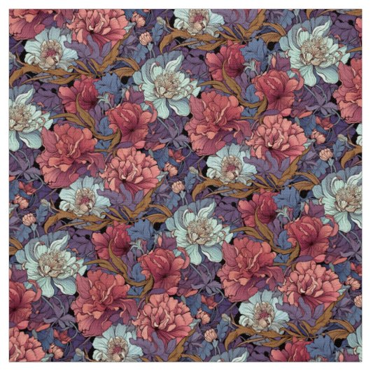 Vintag-Look Art Nouveau Floral Muster Stoff (Muster)