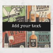 Vintag Look Bar Drink Tiles Alkoholflaschenetikett (Einzelnes Label)