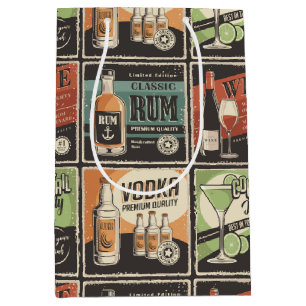 Vintag Look Bar Drink Tiles Mittlere Geschenktüte