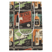 Vintag Look Bar Drink Tiles Mittlere Geschenktüte (Rückseite)