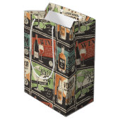 Vintag Look Bar Drink Tiles Mittlere Geschenktüte (Rückseite Schrägansicht)