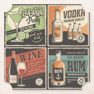 Vintag Look Bar Drink Tiles Untersetzer
