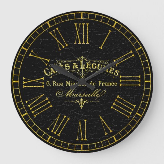 Vintag Look French Café Große Wanduhr (Vorderseite)