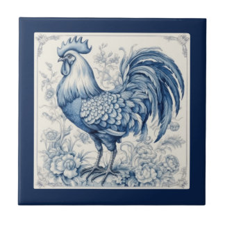 Vintag Look French Toile Rooster Fliese