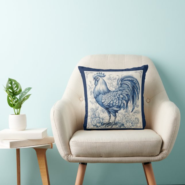 Vintag Look French Toile Rooster Kissen (Stuhl )