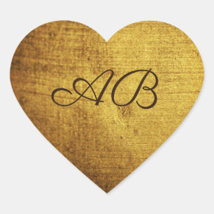 Vintag-Look Gold verwendet. Vintage Kunst Herz-Aufkleber