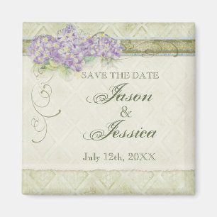 Vintag Look Lilac Hydrangea - Wedding In - Magnet