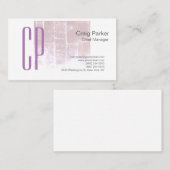 Vintag Look Monogram Beruflich Schlicht Simple Visitenkarte (Vorne/Hinten)