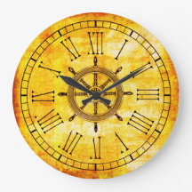 Vintag Look Nautical Ships Wheel Roman Numeral