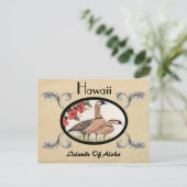 Vintag Look Old Postcard Hawaii Staat Postkarte (Stehend Vorderseite)