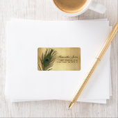 Vintag Look Peacock Feather benutzerdefinierte Adr Adressaufkleber (Insitu)