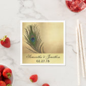 Vintag Look Peacock Feather Wedding Serviette (Beispiel)