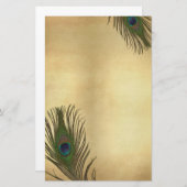 Vintag Look Pfauenfeathers Elegante Briefpapier (Vorne/Hinten)