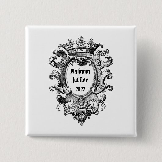 Vintag Look Platinum Jubilee 2022 Button (Vorderseite)