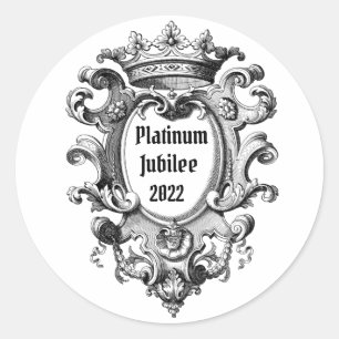 Vintag Look Platinum Jubilee 2022 Classic Round S Runder Aufkleber