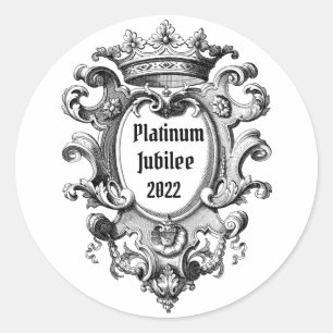 Vintag Look Platinum Jubilee 2022 Runder Aufkleber