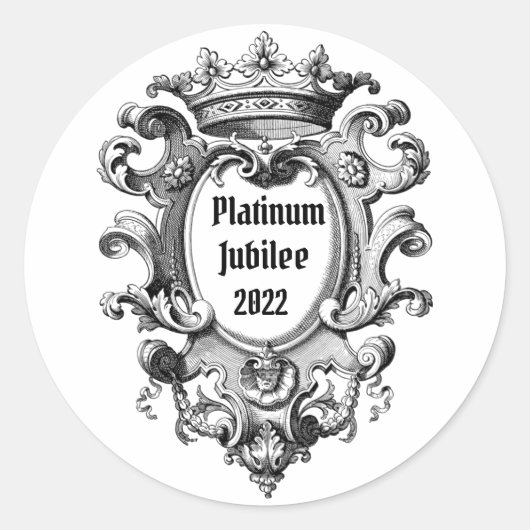 Vintag Look Platinum Jubilee 2022 Runder Aufkleber (Vorderseite)